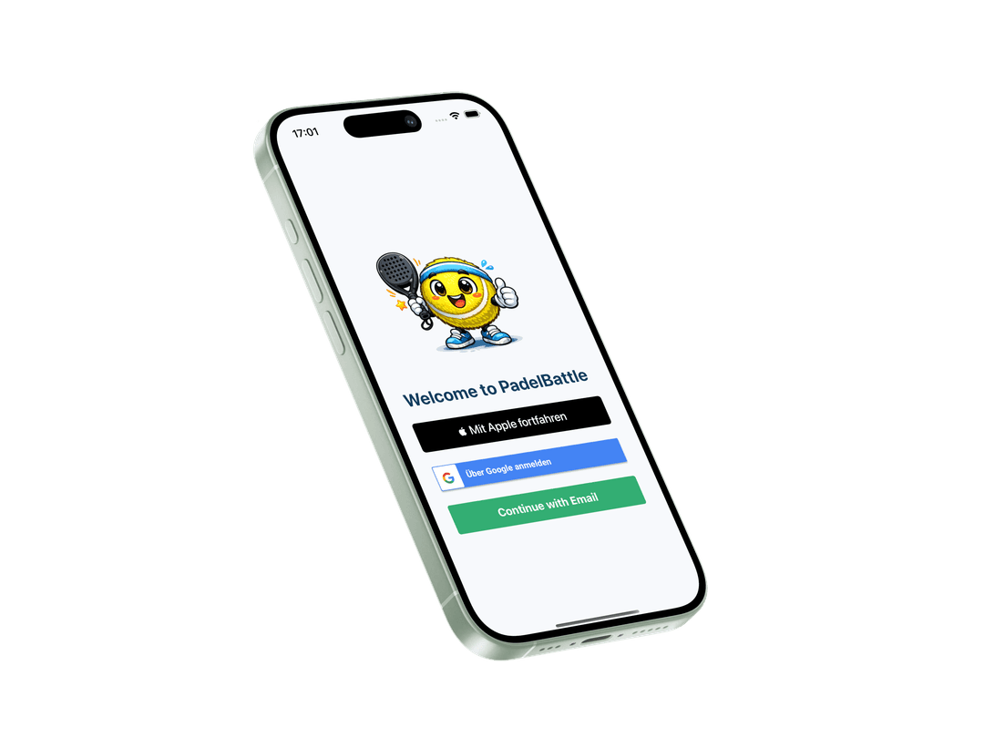 PadelBattle App - Welcome page